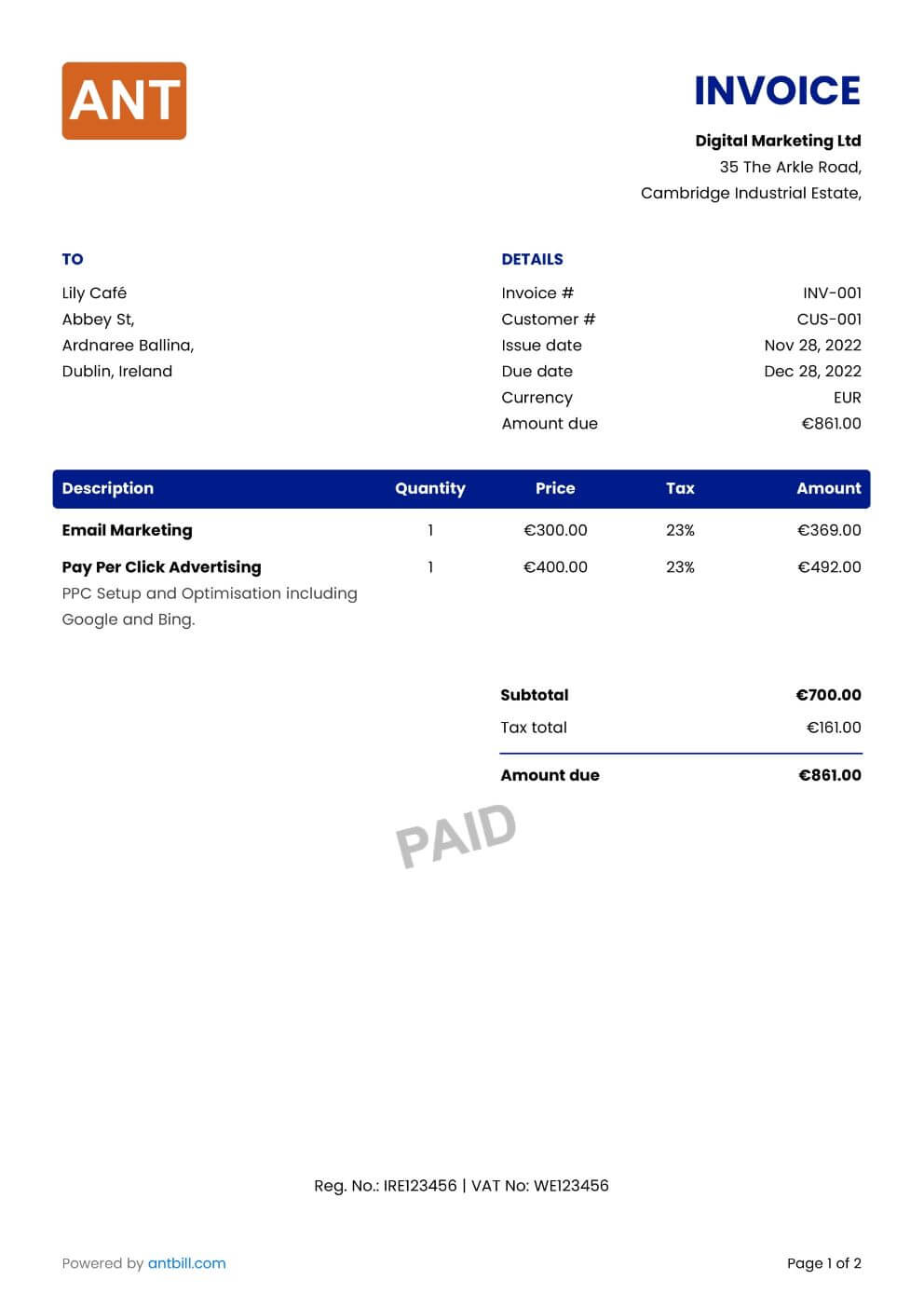 Travel Agency Invoice Template - modern