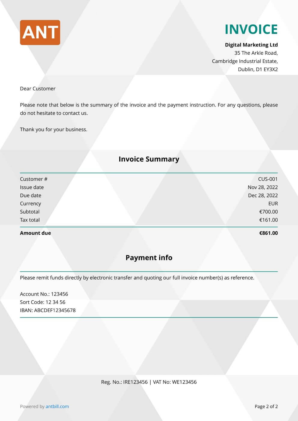 Property Management Invoice Template - modern
